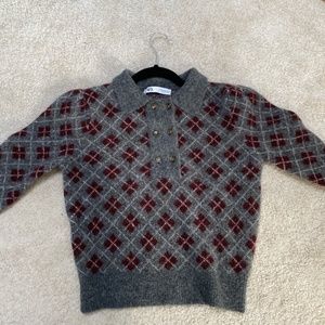 Zara Argyle Knit Sweater